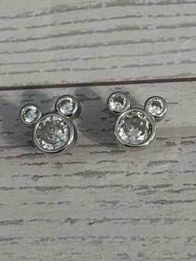 Sterling Silver Disney Mickey Mouse Stud Earrings - Never Worn